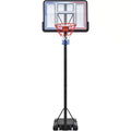 4.76 Ft. to 10 Ft. Black Metal Portable Basketball Hoop Height Adjustment with LED Lights