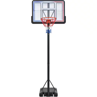 4.76 Ft. to 10 Ft. Black Metal Portable Basketball Hoop Height Adjustment with LED Lights